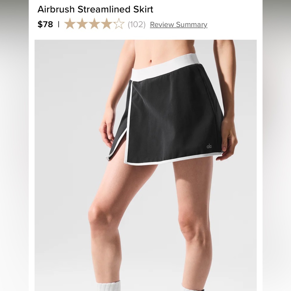 ALO Yoga Black and White Streamlined Skirt